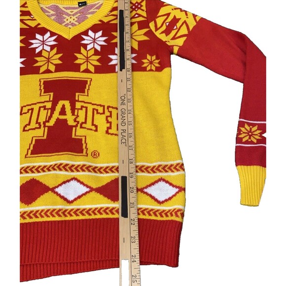 Klew Iowa State Women's Big Logo V-Neck Sweater RED/Yellow - SMALL NEW WITH TAGS - Picture 9 of 13